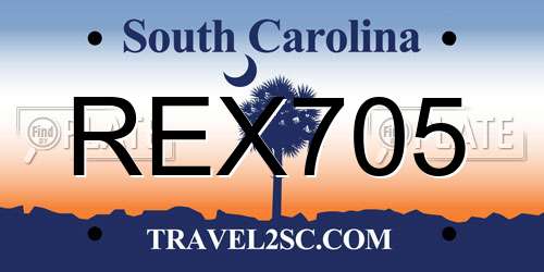 REX705 South Carolina License Plate