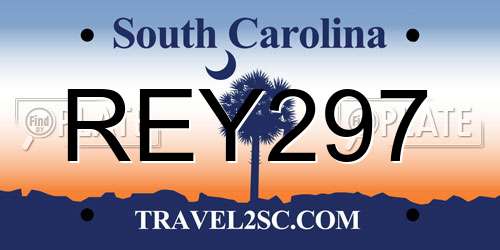 REY297 South Carolina License Plate