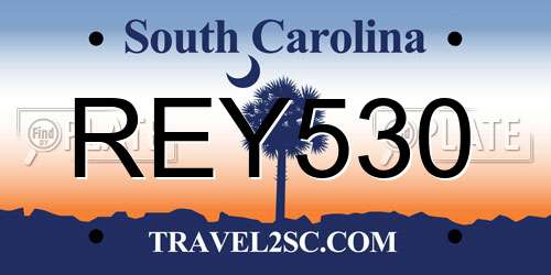 REY530 South Carolina License Plate