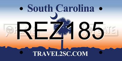 REZ185 South Carolina License Plate