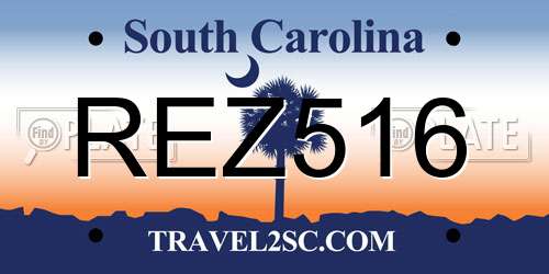 REZ516 South Carolina License Plate