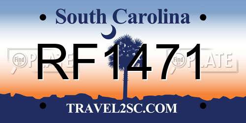 RF1471 South Carolina License Plate