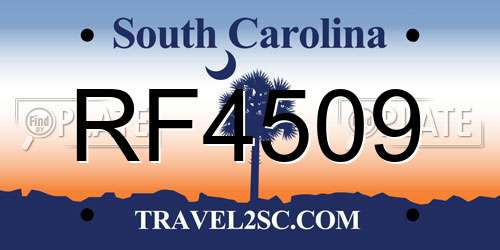 RF4509 South Carolina License Plate