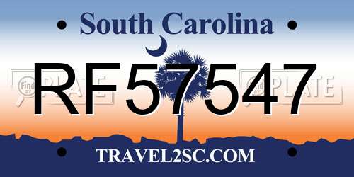 RF57547 South Carolina License Plate