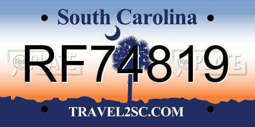 RF74819 South Carolina License Plate