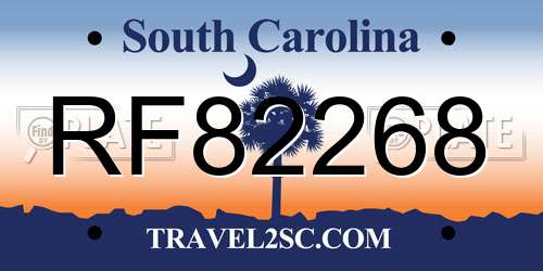 RF82268 South Carolina License Plate