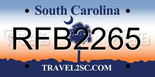 RFB2265 South Carolina License Plate