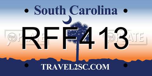 RFF413 South Carolina License Plate