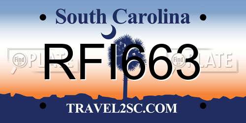 RFI663 South Carolina License Plate
