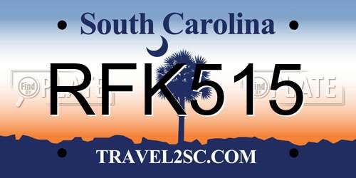 RFK515 South Carolina License Plate