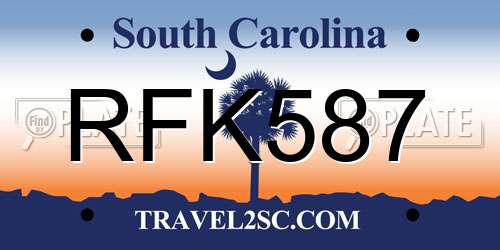 RFK587 South Carolina License Plate