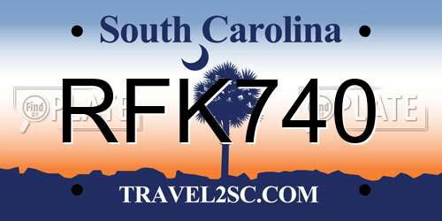 RFK740 South Carolina License Plate