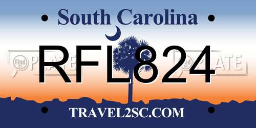 RFL824 South Carolina License Plate
