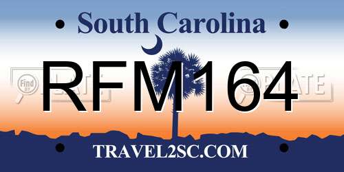 RFM164 South Carolina License Plate