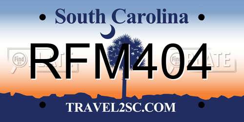 RFM404 South Carolina License Plate