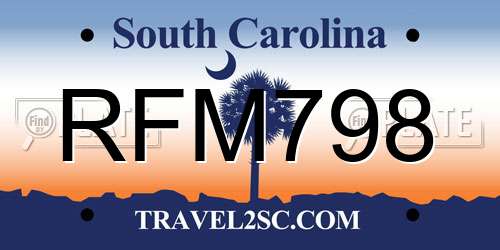 RFM798 South Carolina License Plate