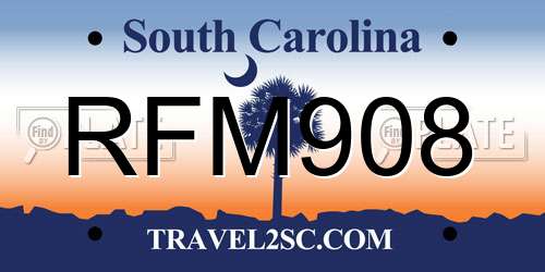 RFM908 South Carolina License Plate