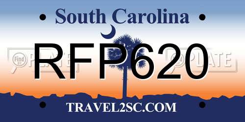 RFP620 South Carolina License Plate