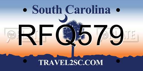 RFQ579 South Carolina License Plate