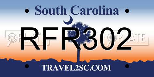 RFR302 South Carolina License Plate