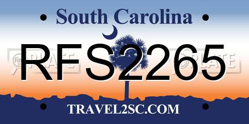 RFS2265 South Carolina License Plate