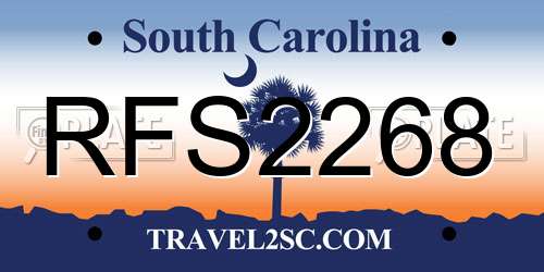 RFS2268 South Carolina License Plate