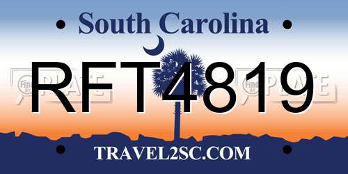 RFT4819 South Carolina License Plate