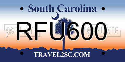 RFU600 South Carolina License Plate