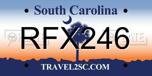 RFX246 South Carolina License Plate