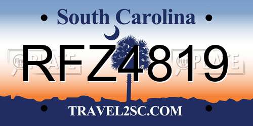 RFZ4819 South Carolina License Plate