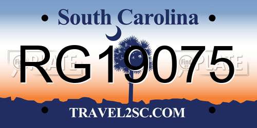 RG19075 South Carolina License Plate