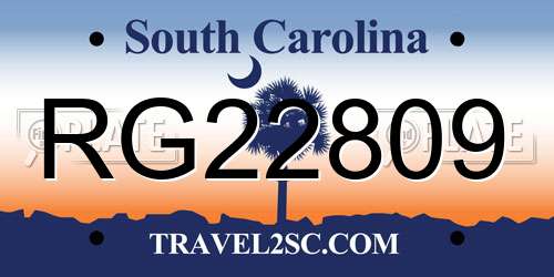 RG22809 South Carolina License Plate