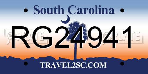 RG24941 South Carolina License Plate