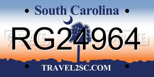 RG24964 South Carolina License Plate