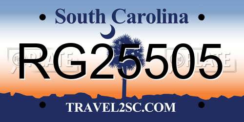 RG25505 South Carolina License Plate