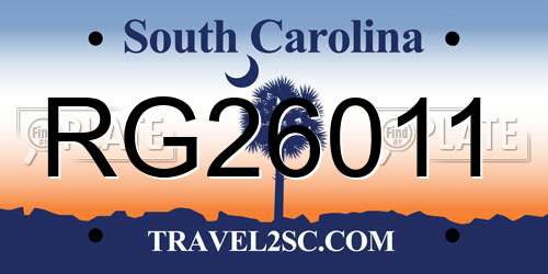 RG26011 South Carolina License Plate