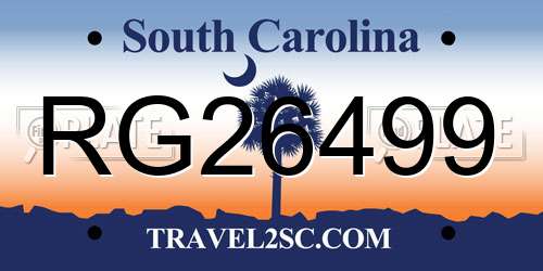 RG26499 South Carolina License Plate