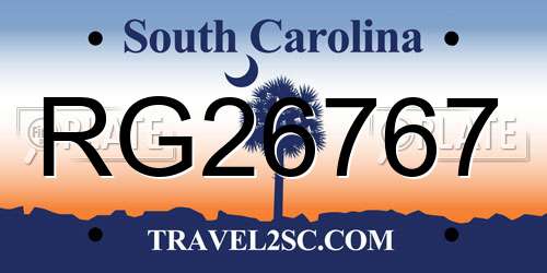 RG26767 South Carolina License Plate