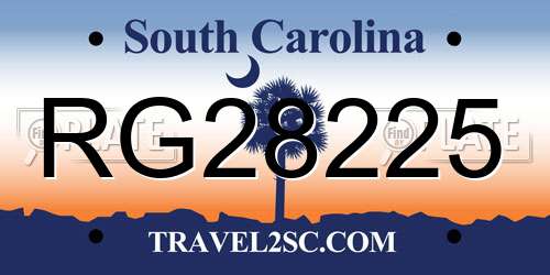 RG28225 South Carolina License Plate