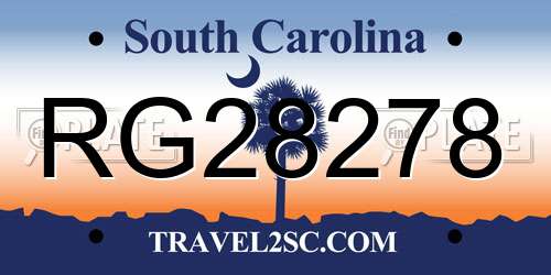 RG28278 South Carolina License Plate