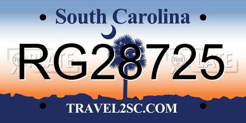 RG28725 South Carolina License Plate