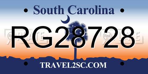 RG28728 South Carolina License Plate