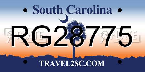 RG28775 South Carolina License Plate