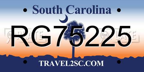 RG75225 South Carolina License Plate