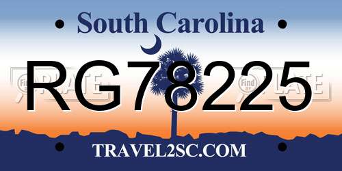 RG78225 South Carolina License Plate