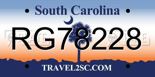 RG78228 South Carolina License Plate