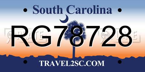 RG78728 South Carolina License Plate