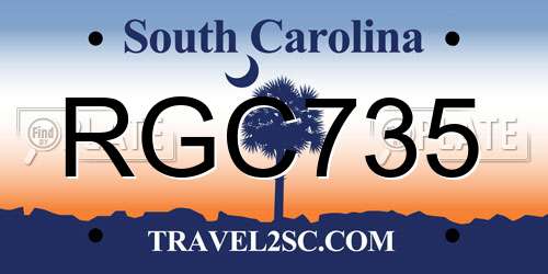 RGC735 South Carolina License Plate