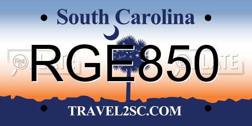 RGE850 South Carolina License Plate