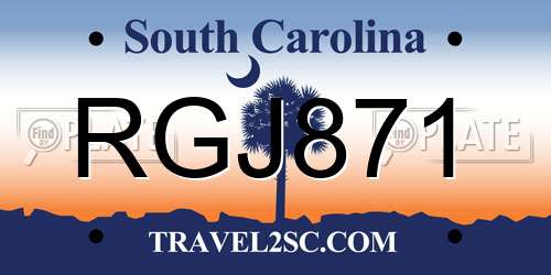 RGJ871 South Carolina License Plate